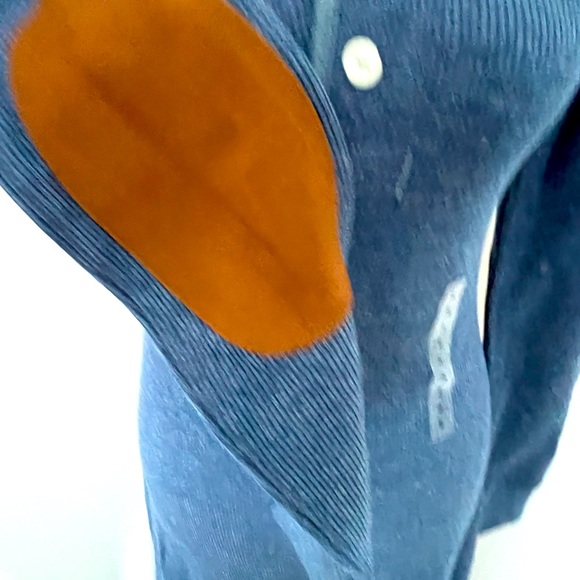 NWT Polo Ralph Lauren Blue Waffle knit maxi dress w/ suede elbow patches - Picture 2 of 6